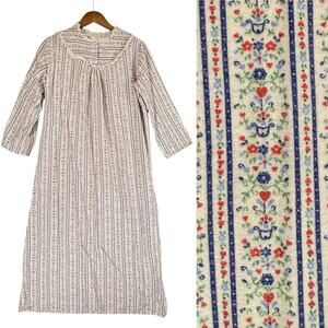 VTG Flannel NightGown Private Moments 100% Cotton NightDress Women SIZE MEDIUM